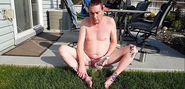  Baby Dick Jeffrey Eating His Cum Outside